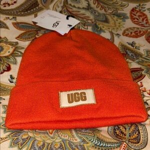 UGG Orange Soda High Crown Knit Beanie NWT